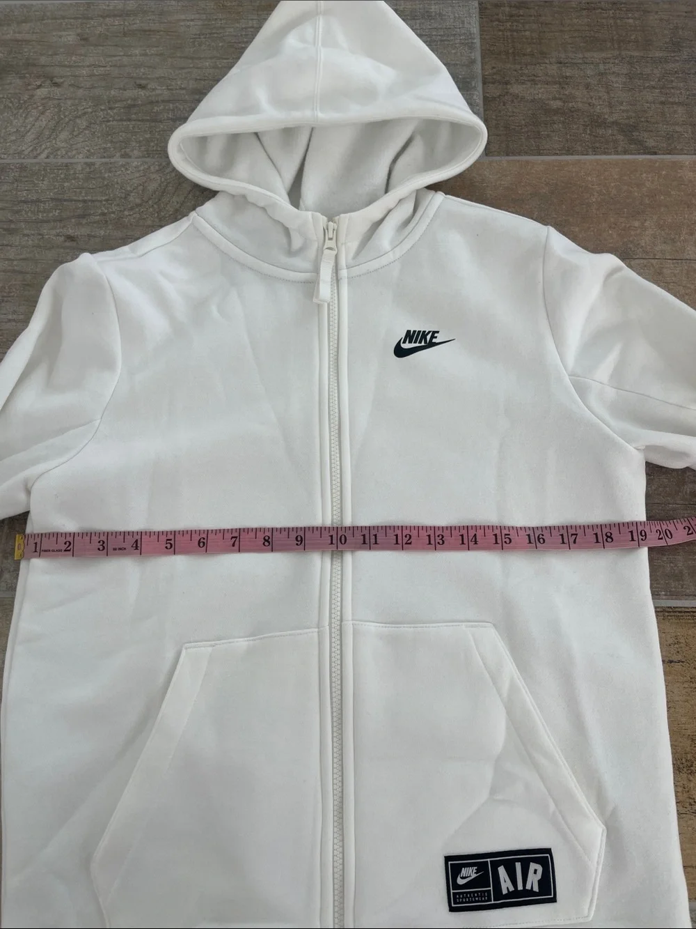 Nike Air White Full Zip Hoodie Hooded Sweatshirt Youth XL